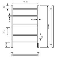 Электрический полотенцесушитель Comfysan Pioli-K EC-8 80x50 014292 Хром