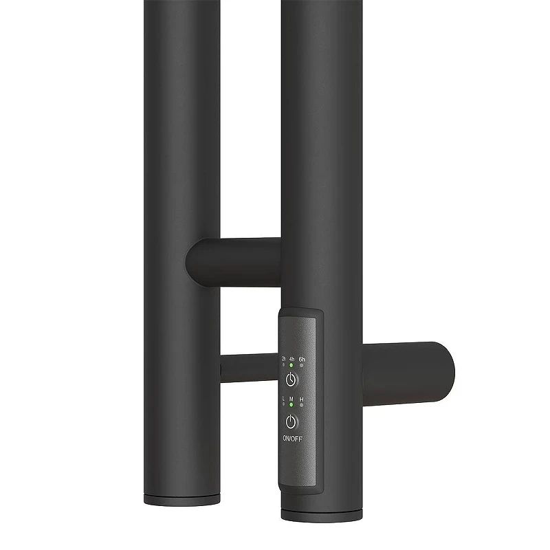 Электрический полотенцесушитель APEXTERMO Luna 1100x80 LN10111BM с крючками цвет Черный матовый