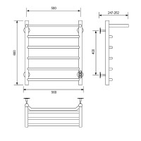 Электрический полотенцесушитель Comfysan Scola EC-6 60x50 016869 с полкой Хром