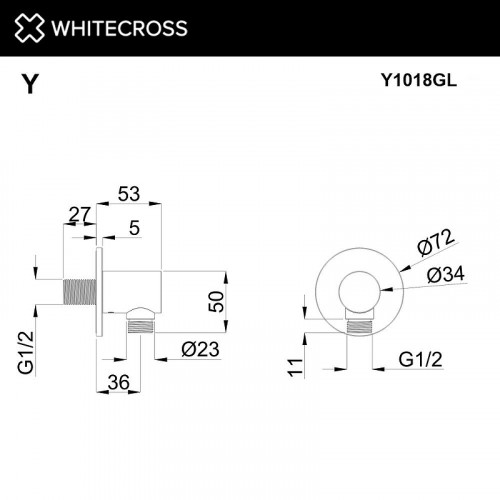 Шланговое подключение Whitecross Y gold Y1018GL цвет Золото