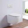 Комплект унитаза CeramaLux 2197 с инсталляцией Berges Novum L5 040215 с сиденьем Микролифт и Черной матовой клавишей смыва фаянс подвесной