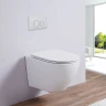 Комплект унитаза CeramaLux 2197 с инсталляцией Berges Novum L5 040215 с сиденьем Микролифт и Черной матовой клавишей смыва фаянс подвесной