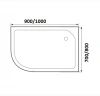 Душевой поддон из АБС-пластика Wemor 90x80 R 10000006056 Белый