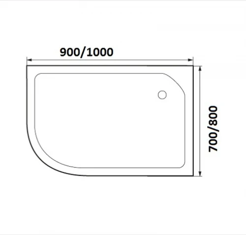 Душевой поддон из АБС-пластика Wemor 90x80 R 10000006056 Белый