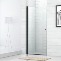 Душевая дверь Cezares Eco 90 ECO-O-B-1-90-C-NERO профиль Черный стекло прозрачное
