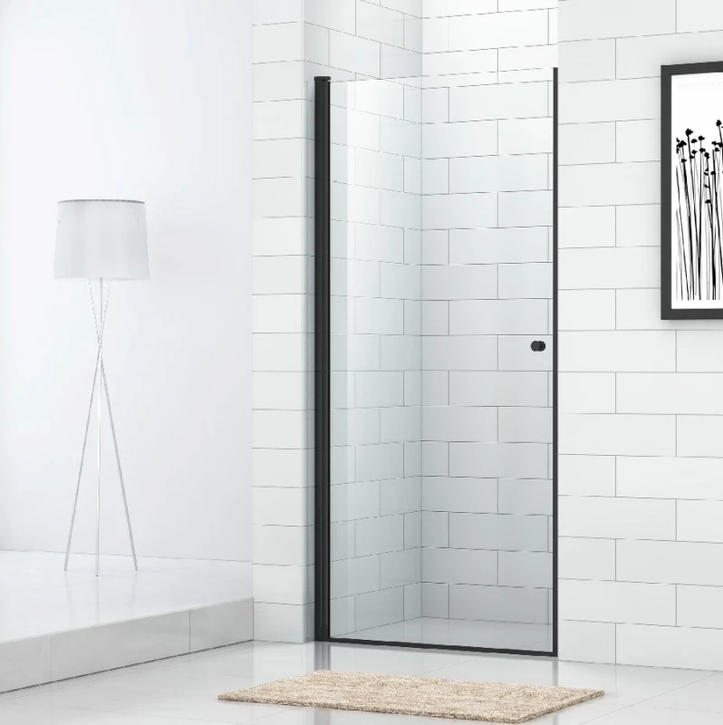 Душевая дверь Cezares Eco 90 ECO-O-B-1-90-C-NERO профиль Черный стекло прозрачное