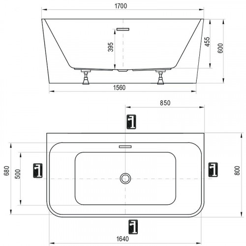 Акриловая ванна Ravak Freedom D 170x80 XC00D00041 без гидромассажа
