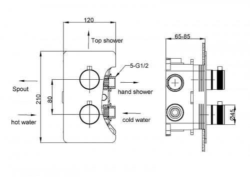 Смеситель для душа Boheme Cell 134-3-BRB с термостатом цвет Брашированная бронза