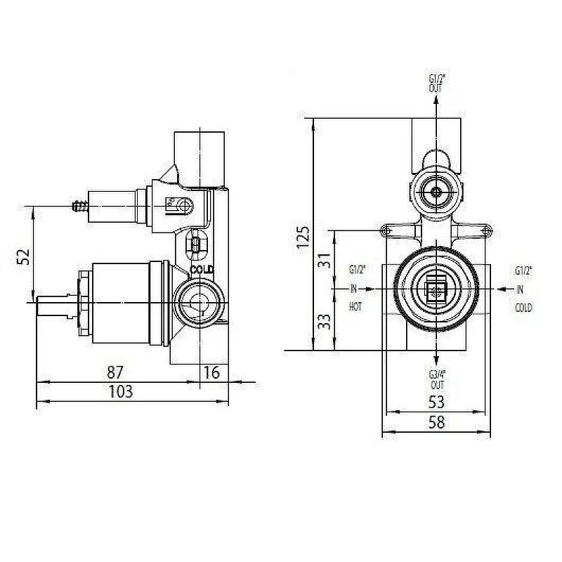 Смеситель для душа Bossini Cube Z00063.030+Z00005 цвет Хром