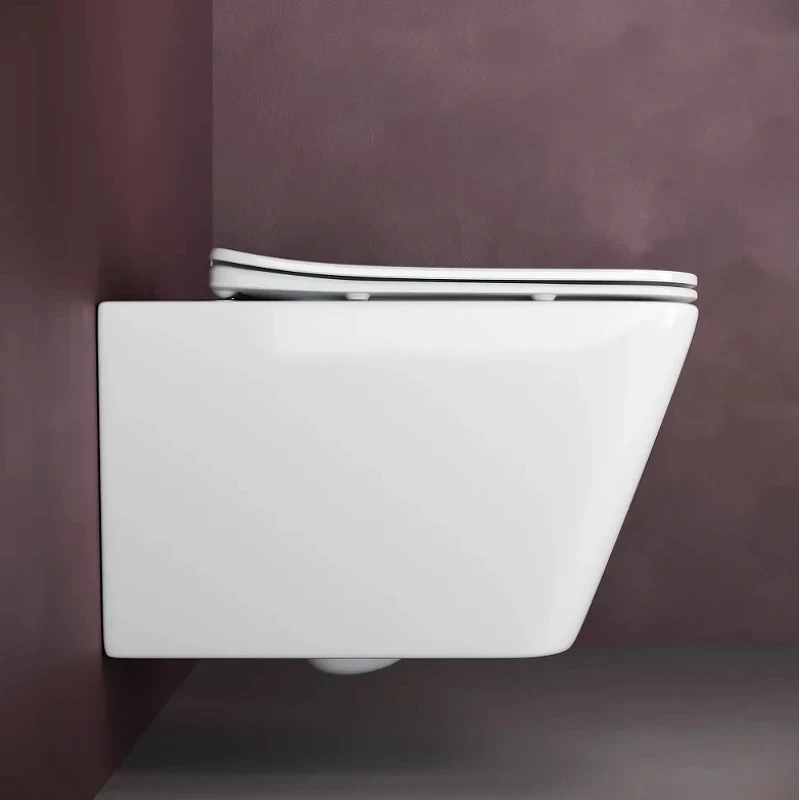 Комплект унитаза с инсталляцией Ceramicanova Metric CN3007_1001B_1000 с сиденьем Микролифт и Черной матовой клавишей смыва фарфор подвесной