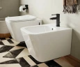 Комплект унитаза с инсталляцией Ceramicanova Metric CN3007_1001B_1000 с сиденьем Микролифт и Черной матовой клавишей смыва фарфор подвесной