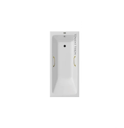Чугунная ванна Vinsent Veron Kingston 180x80 VKN1808050H/VH0012GD цвет Белый с квадратными золотыми ручками