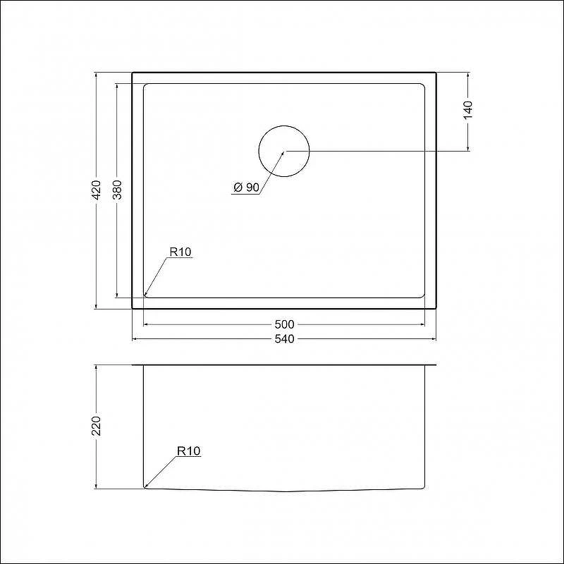 Кухонная мойка Emar PVD 54 EMB-123 PVD цвет Nano Satine