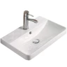 Раковина CeramaLux 50 9595-50 Белая фаянс полувстраиваемая