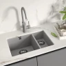 Кухонная мойка Lemark Sinara 550.2-U 9910079 Антрацит искусственный камень (литьевой мрамор) встраиваемый
