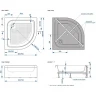 Акриловый поддон для душа Melodia della vita Round 90x90 MTYRD9090H Белый