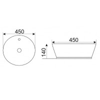 Раковина-чаша CeramaLux 45 D1306H004 Черная фаянс накладная