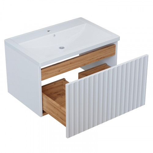 Тумба под раковину Mixline Вектор 60 554821 подвесная цвет Белый