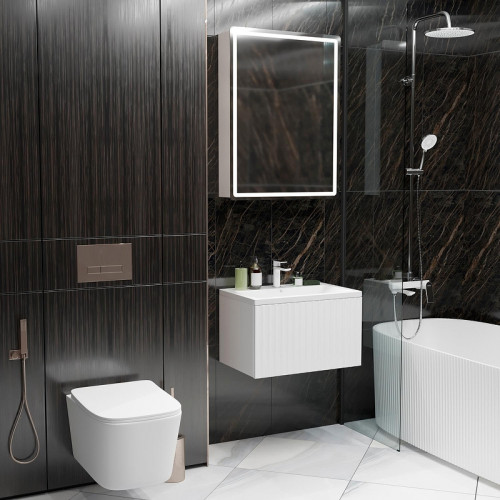 Тумба под раковину Mixline Вектор 60 554821 подвесная цвет Белый