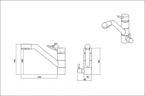 Смеситель для кухни Emar Quartz 3008.9 цвет Алмаз