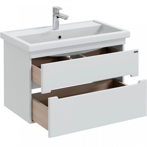 Тумба под раковину СанТа Лондон 80 224037 подвесная Белая МДФ / ЛДСП