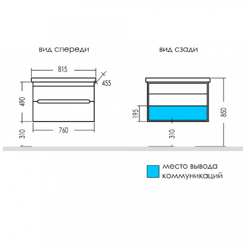 Тумба под раковину СанТа Лондон 80 224037 подвесная Белая МДФ / ЛДСП