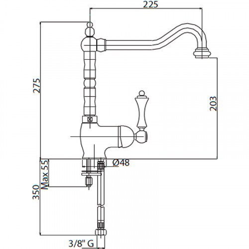 Смеситель для кухни Cezares Margot MARGOT-LLM2-03/24-N Золото 24 карат латунь