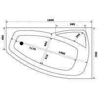 Акриловая ванна Creto Madison 160х95 L 22-1113 без гидромассажа