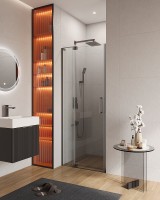 Душевая дверь Cezares Slider 90 SLIDER-B-1-80/90-C-GM профиль Оружейнная сталь стекло прозрачное