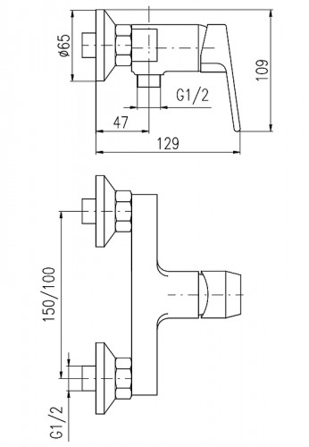Смеситель для душа Rav Slezak Colorado CO181.5BC Белый глянцевый Хром латунь на стену