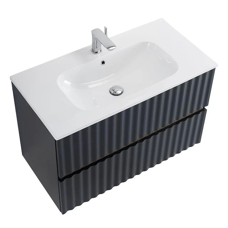 Тумба под раковину Art&Max Elegant 90 AM-ELEGANT-900-2C-SO-GM-LED подвесная цвет Серый матовый