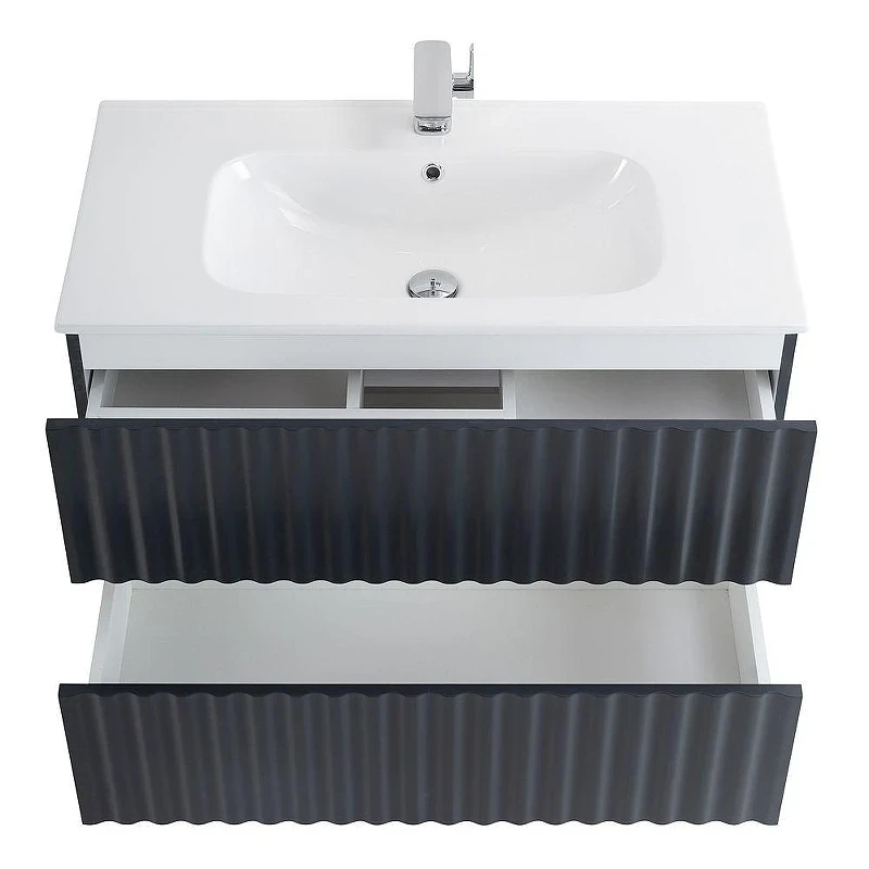 Тумба под раковину Art&Max Elegant 90 AM-ELEGANT-900-2C-SO-GM-LED подвесная цвет Серый матовый