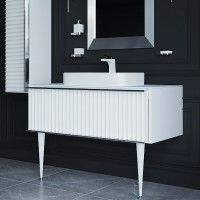 Тумба под раковину Boheme Armadi Art Vallessi Avangarde Canale 80 843-080-WCR подвесная Белый Хром МДФ / ЛДСП