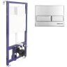 Унитаз с инсталляцией Ceramicanova Union CN4009T + Berges Novum L3 040213 с сиденьем Микролифт и клавишей смыва Хром