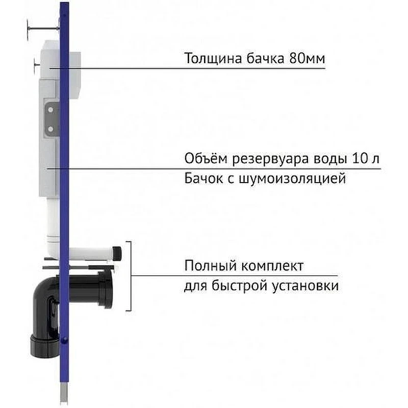 Унитаз с инсталляцией Ceramicanova Union CN4009T + Berges Novum L3 040213 с сиденьем Микролифт и клавишей смыва Хром