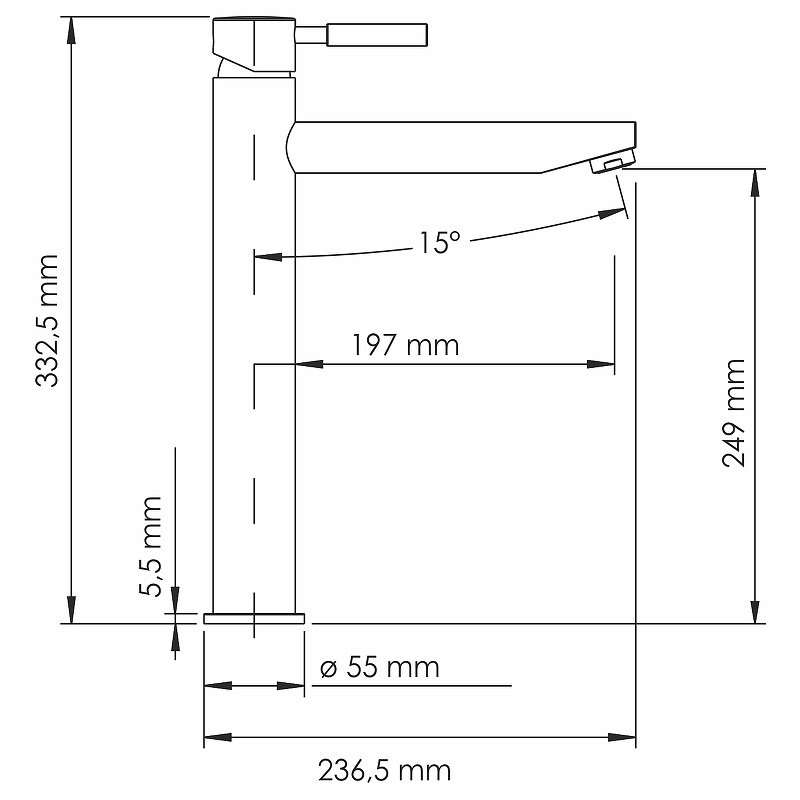 Смеситель для раковины WasserKRAFT Wern 4203H Никель латунь