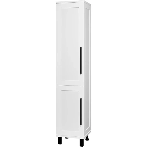 Шкаф пенал Misty Модерн 35 L П-Мод05035-011Л с бельевой корзиной Белый матовый
