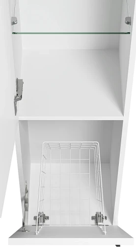 Шкаф пенал Misty Модерн 35 L П-Мод05035-011Л с бельевой корзиной Белый матовый