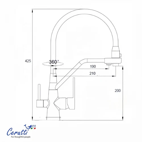 Cмеситель для кухни Ceruttispa Эльзе (Else) BN CT12123 12123 цвет Никель матовый