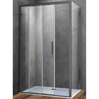 Душевой уголок Vincea Soft 150x90 VSR-3SO9015CLGM профиль Вороненая сталь стекло прозрачное