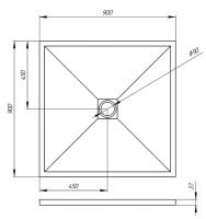 Душевой поддон из искусственного камня Veconi Tezeo 90x90 TZW20-90-R1 Белый