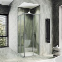 Душевой уголок Maybah Glass MGY-1327-5 900x900x1950 раздвижной профиль Хром матовый стекло сатиновое