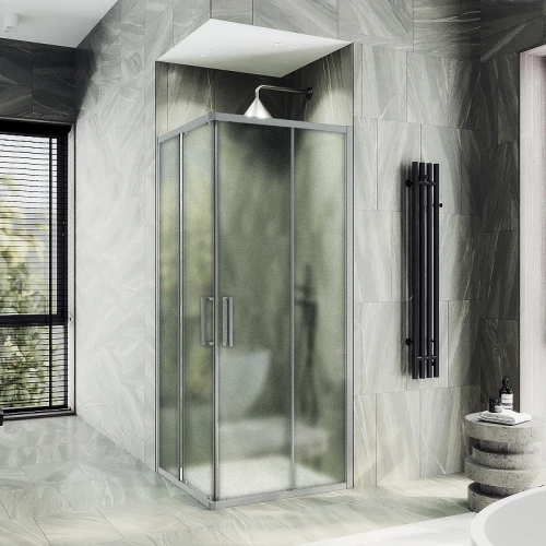 Душевой уголок Maybah Glass MGY-1327-5 900x900x1950 раздвижной профиль Хром матовый стекло сатиновое