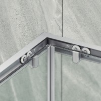 Душевой уголок Maybah Glass MGY-1327-5 900x900x1950 раздвижной профиль Хром матовый стекло сатиновое
