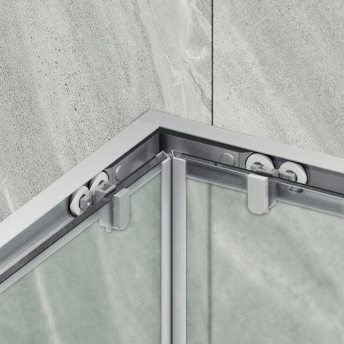 Душевой уголок Maybah Glass MGY-1327-5 900x900x1950 раздвижной профиль Хром матовый стекло сатиновое