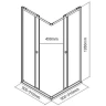 Душевой уголок Maybah Glass MGY-1327-5 900x900x1950 раздвижной профиль Хром матовый стекло сатиновое