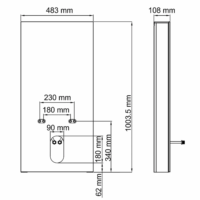 Инсталляция WasserKRAFT Naab 86BDT.050.WH для биде Белая нержавеющая сталь, алюминий