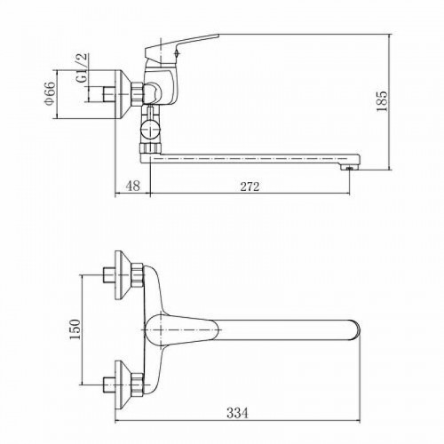 Смеситель для ванны Fashun A2116 универсальный цвет Хром