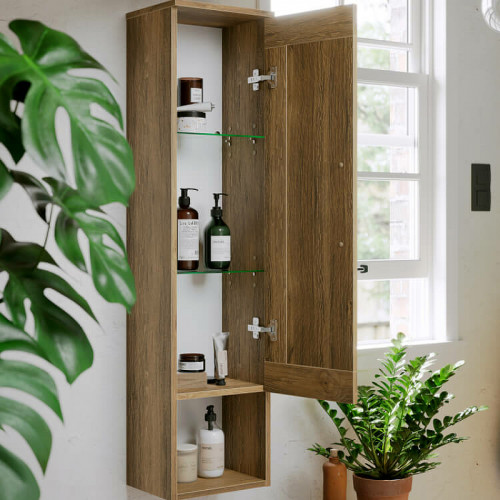 Шкаф пенал Aqwella Craft 30 CRF0503DB подвесной Дуб балтийский МДФ / ЛДСП