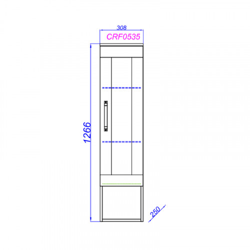 Шкаф пенал Aqwella Craft 30 CRF0503DB подвесной Дуб балтийский МДФ / ЛДСП